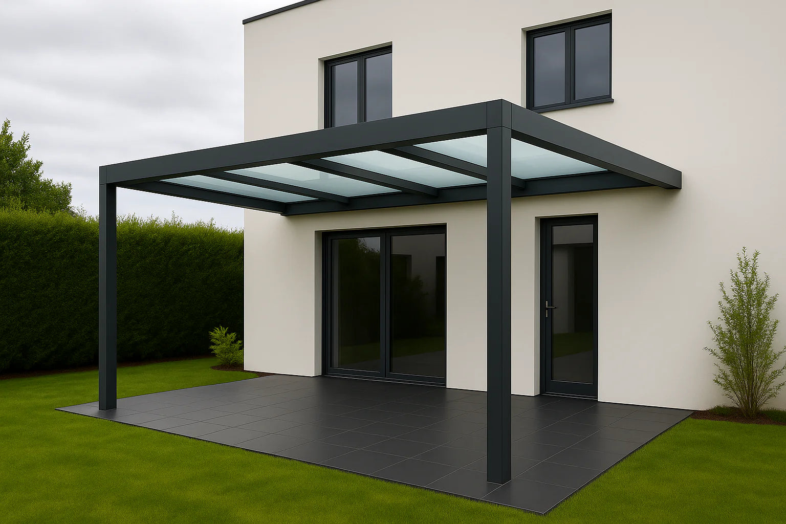 Terrassenüberdachung Alu 750 cm x 200 cm Polycarbonat