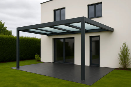 Terrassenüberdachung Alu 750 cm x 200 cm Polycarbonat