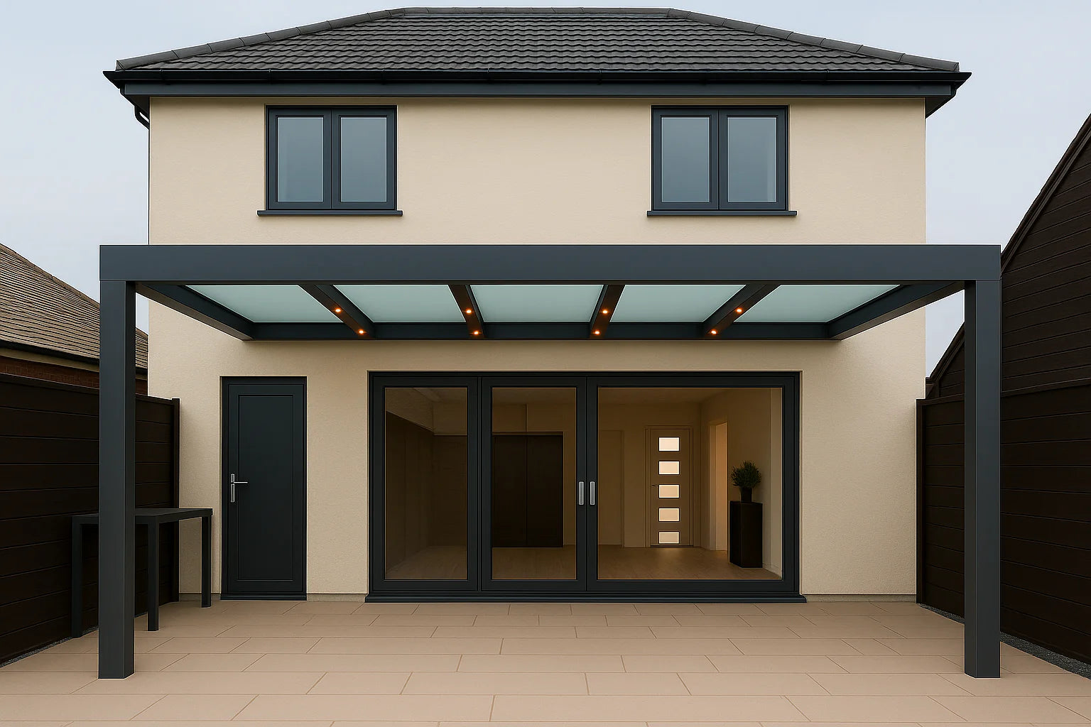 Terrassenüberdachung Alu 800 cm x 250 cm Polycarbonat