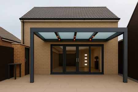 Terrassenüberdachung Alu 800 cm x 250 cm Polycarbonat