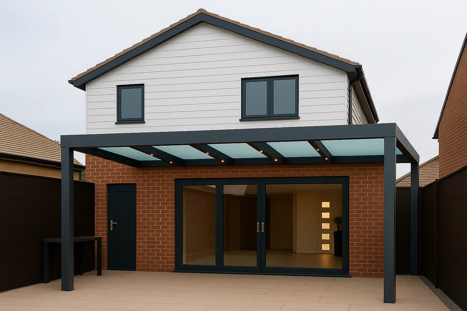 Terrassenüberdachung Alu 800 cm x 350 cm Polycarbonat