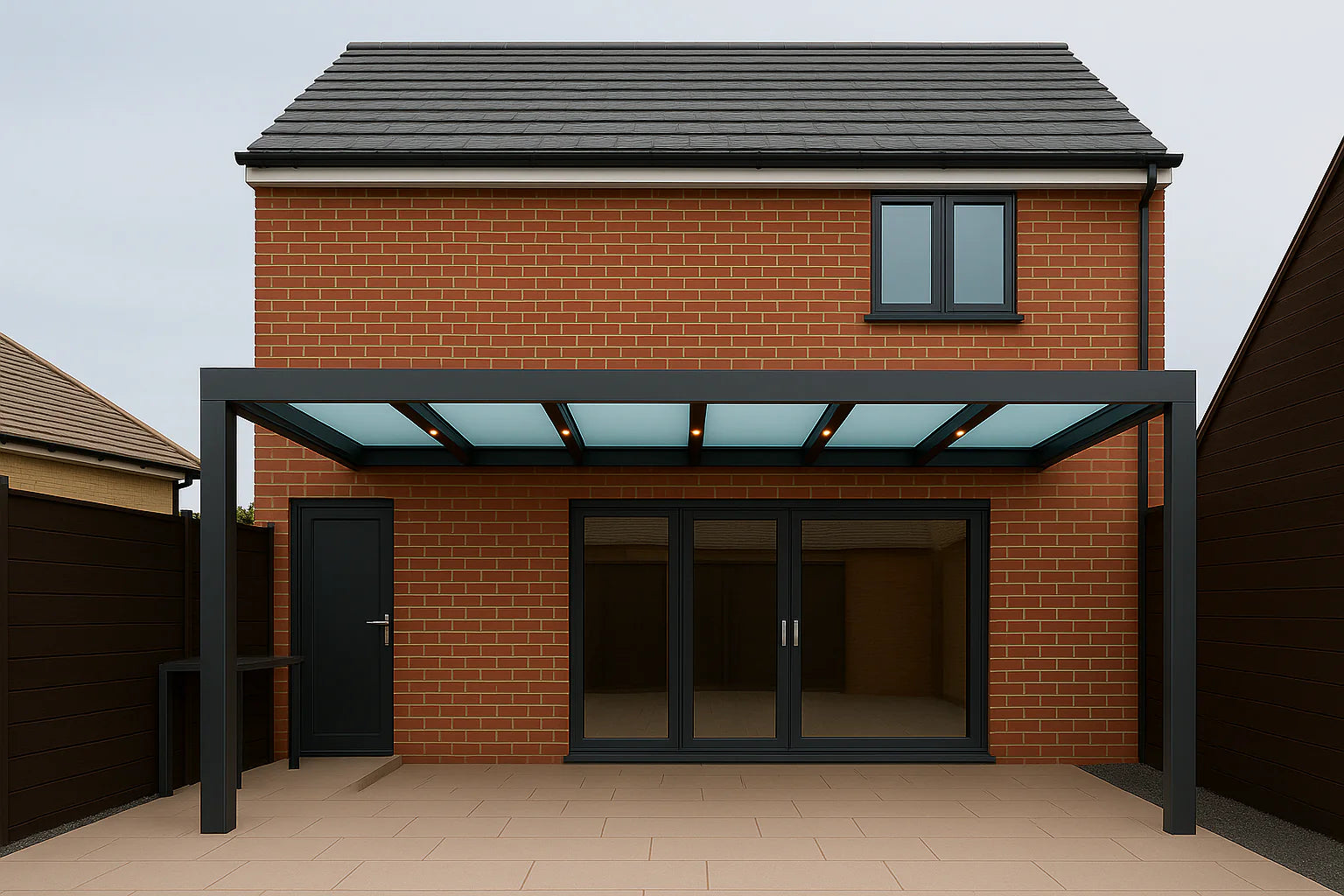 Terrassenüberdachung Alu 800 cm x 400 cm Polycarbonat