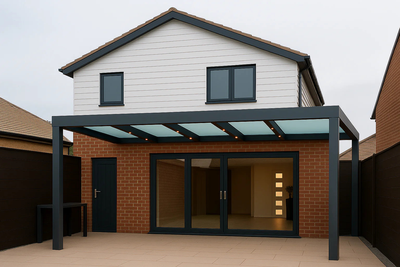 Terrassenüberdachung Alu 800 cm x 400 cm Polycarbonat