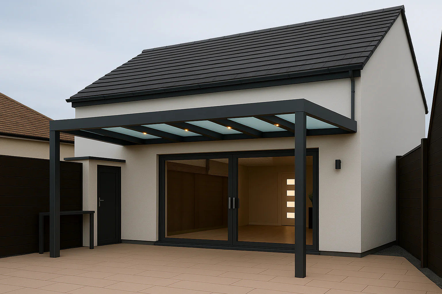 Terrassenüberdachung Alu 800 cm x 400 cm Polycarbonat