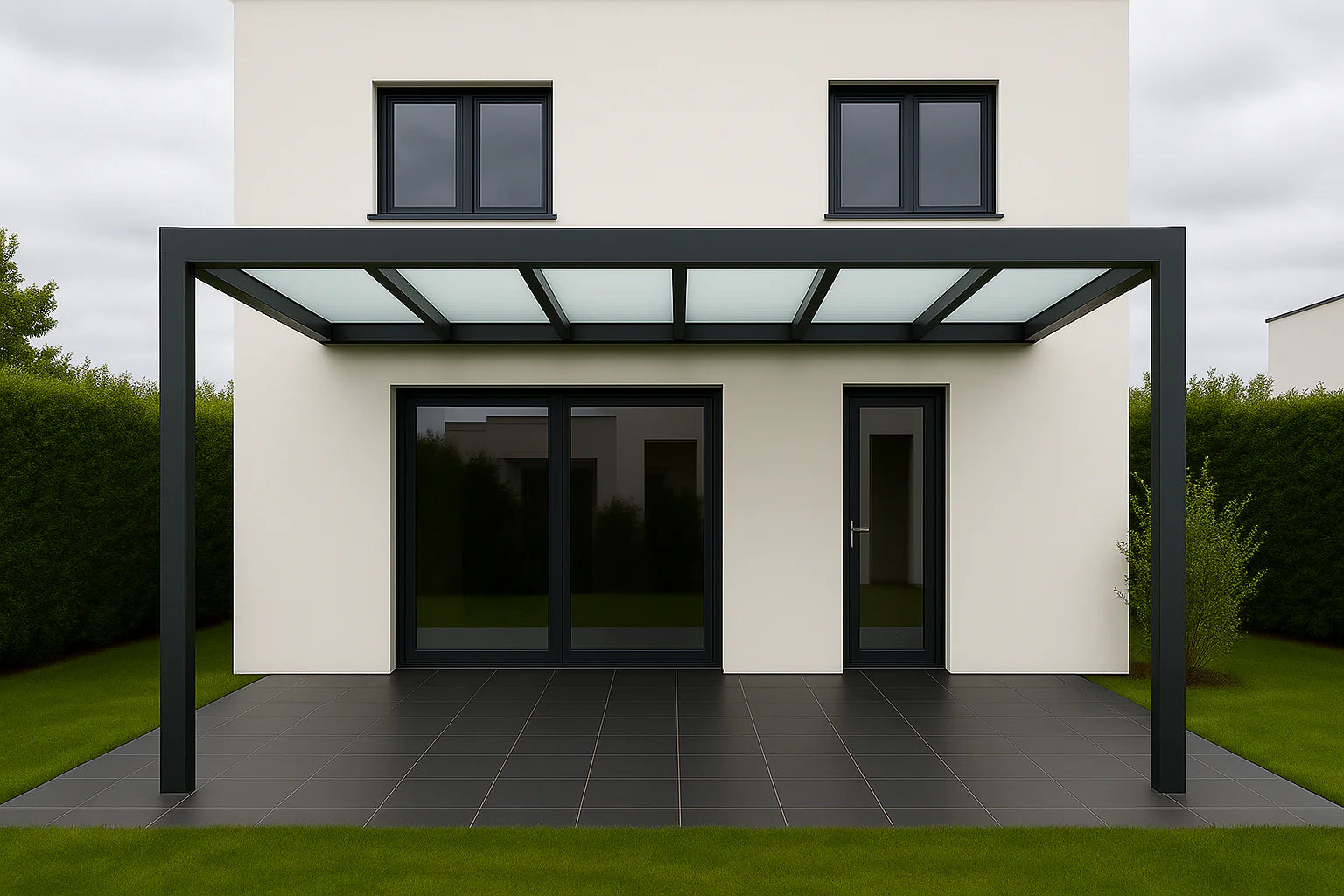 Terrassenüberdachung Alu 800 cm x 450 cm Polycarbonat