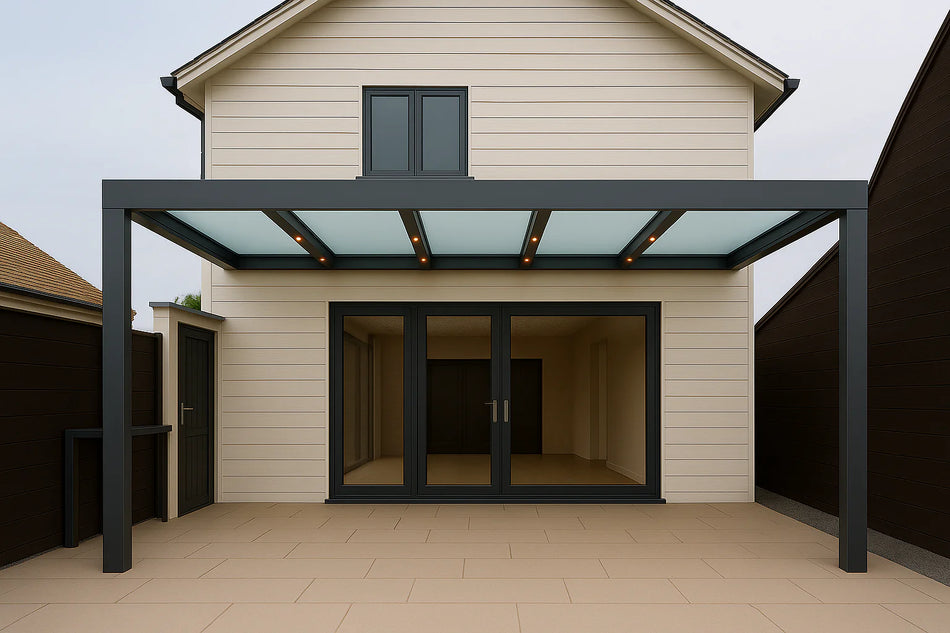 Terrassenüberdachung Alu 800 cm x 450 cm Polycarbonat