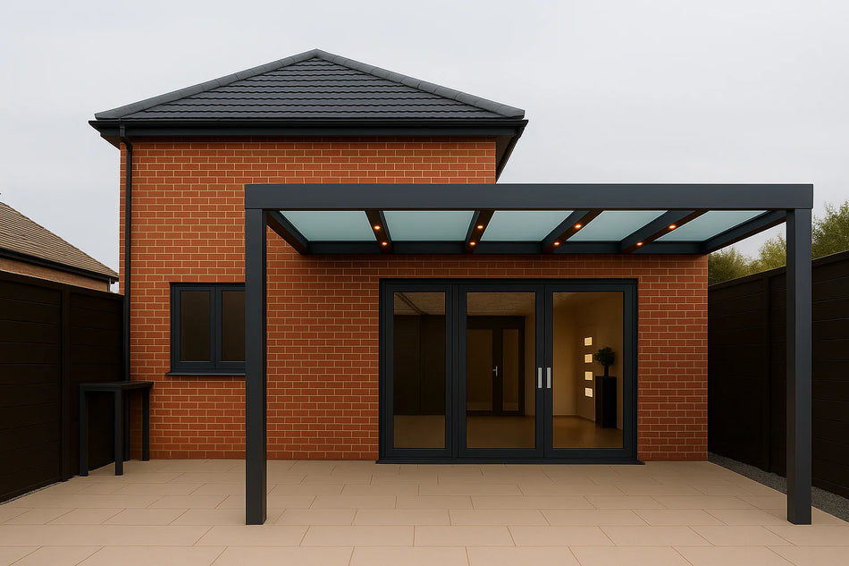 Terrassenüberdachung Alu 850 cm x 200 cm Polycarbonat