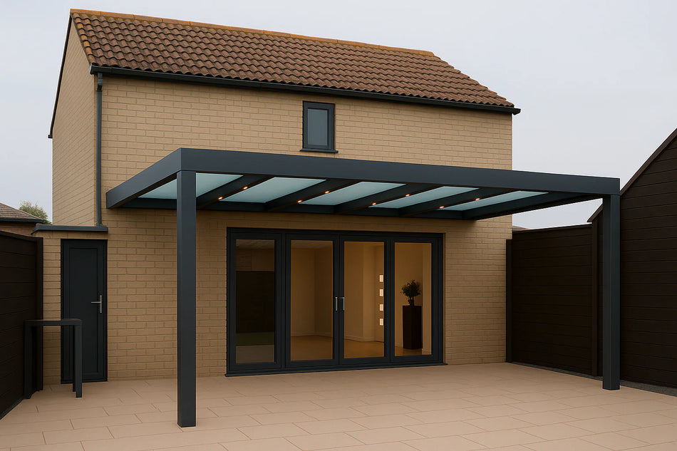 Terrassenüberdachung Alu 850 cm x 400 cm Polycarbonat