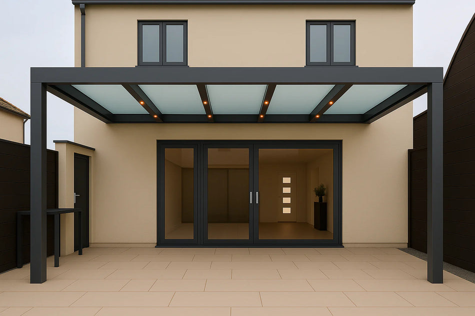 Terrassenüberdachung Alu 900 cm x 200 cm Polycarbonat