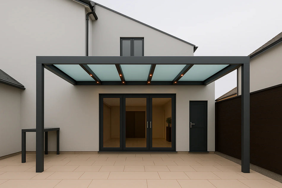 Terrassenüberdachung Alu 900 cm x 250 cm Polycarbonat