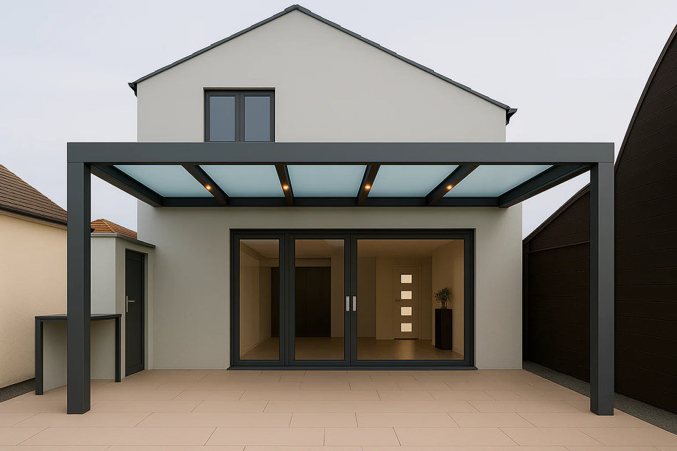Terrassenüberdachung Alu 900 cm x 500 cm Polycarbonat