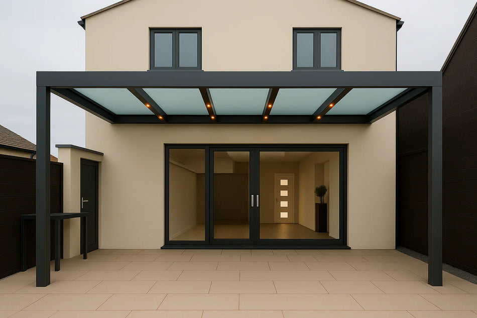 Terrassenüberdachung Alu 950 cm x 200 cm Polycarbonat