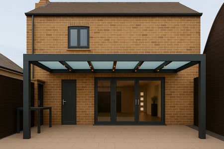 Terrassenüberdachung Alu 950 cm x 350 cm Polycarbonat