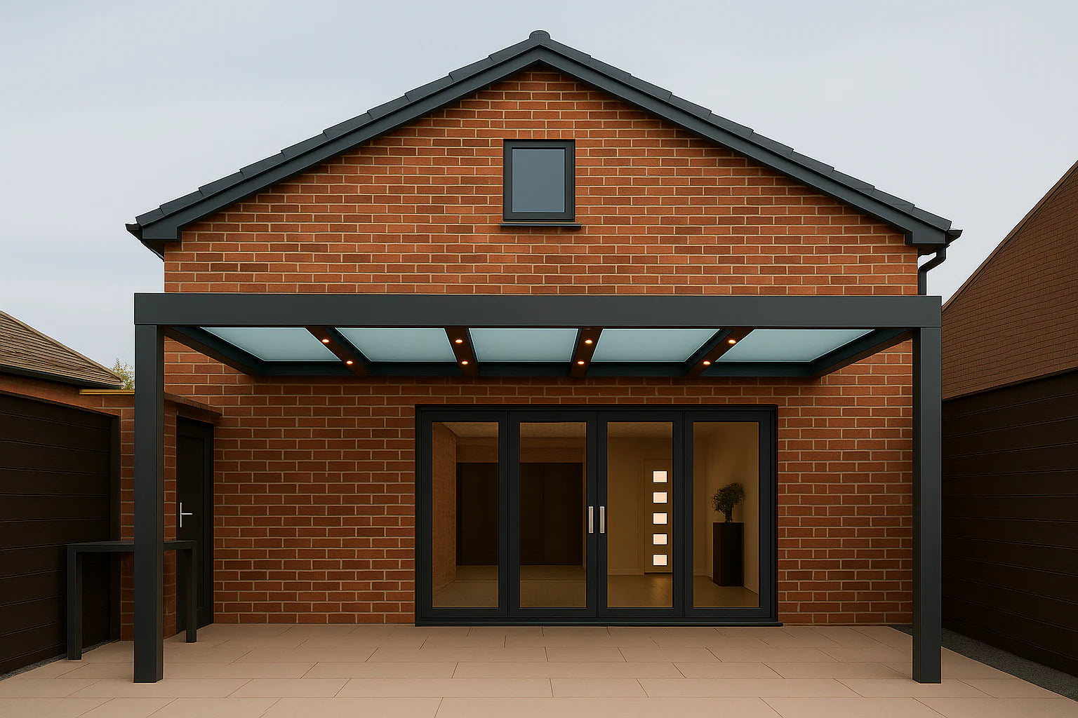 Terrassenüberdachung Alu 950 cm x 350 cm Polycarbonat