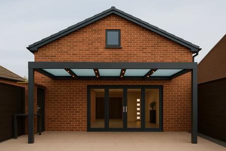 Terrassenüberdachung Alu 950 cm x 350 cm Polycarbonat