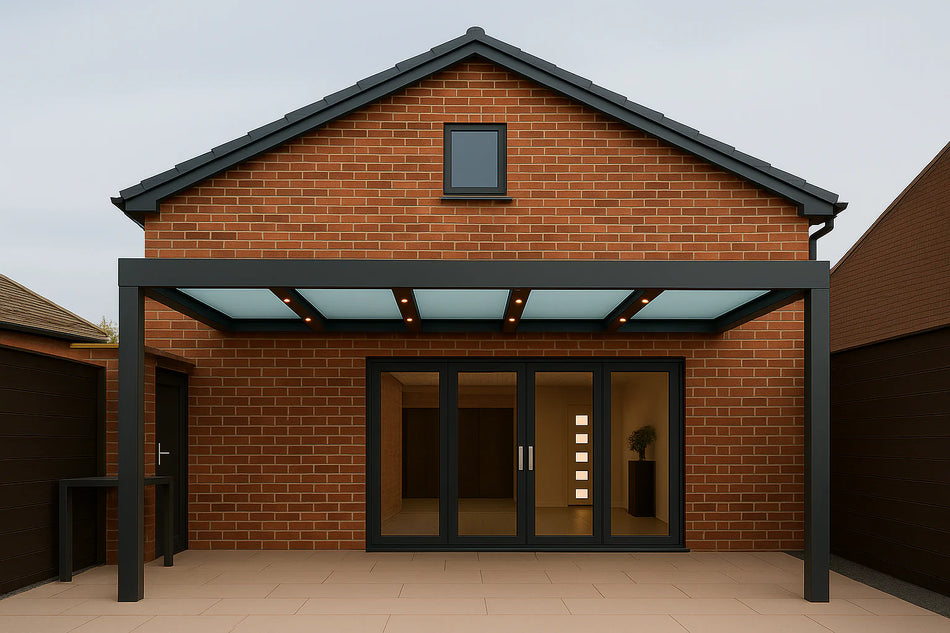 Terrassenüberdachung Alu 950 cm x 350 cm Polycarbonat