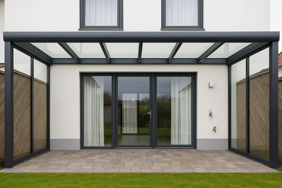 Terrassenüberdachung 300 cm x 250 cm Polycarbonat