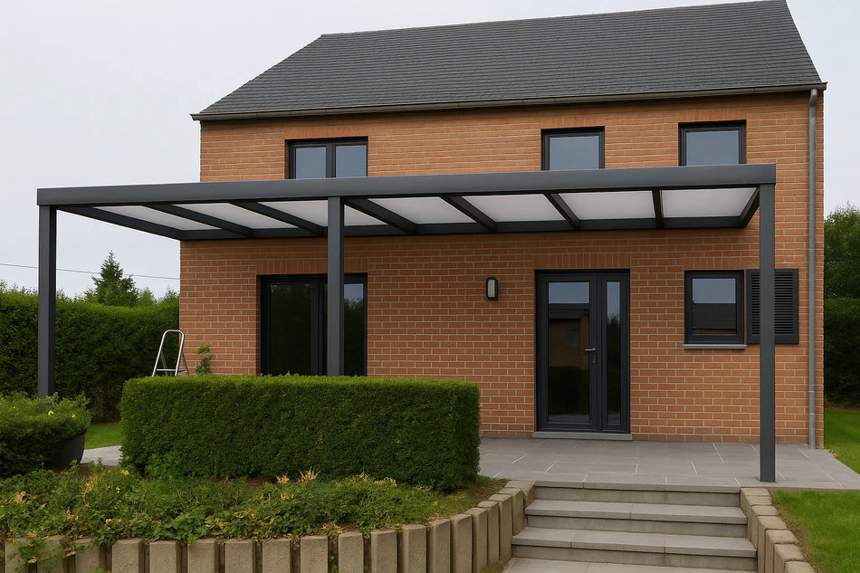 Terrassenüberdachung Alu 1000 cm x 400 cm Polycarbonat