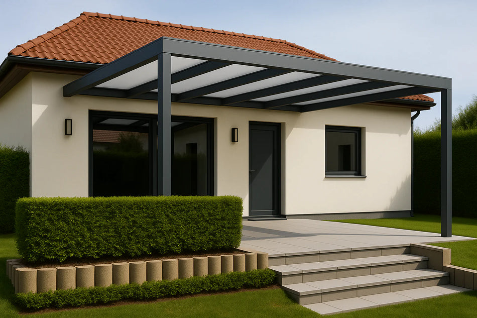 Terrassenüberdachung Alu 650 cm x 350 cm Polycarbonat
